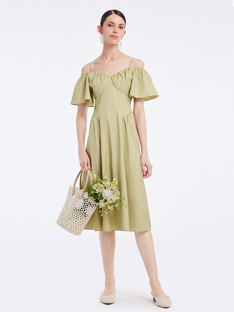 Matcha Green Spaghetti Strap Dress GOELIA