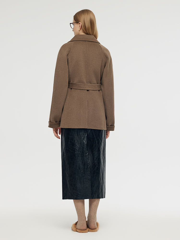 Wool Cashmere Women Wrap Coat GOELIA