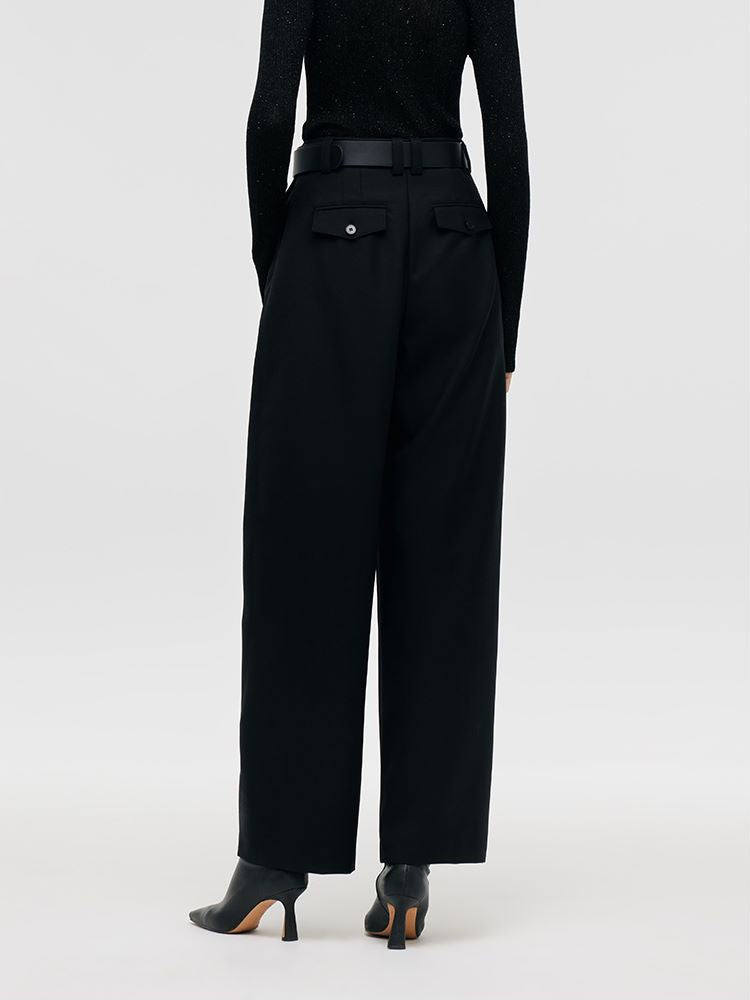 Wool Wide Leg Women Pants GOELIA