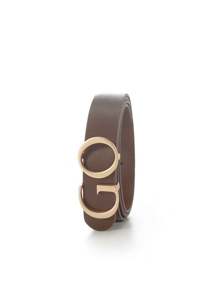 GO Letter Middle Size Women Leather Belt GOELIA