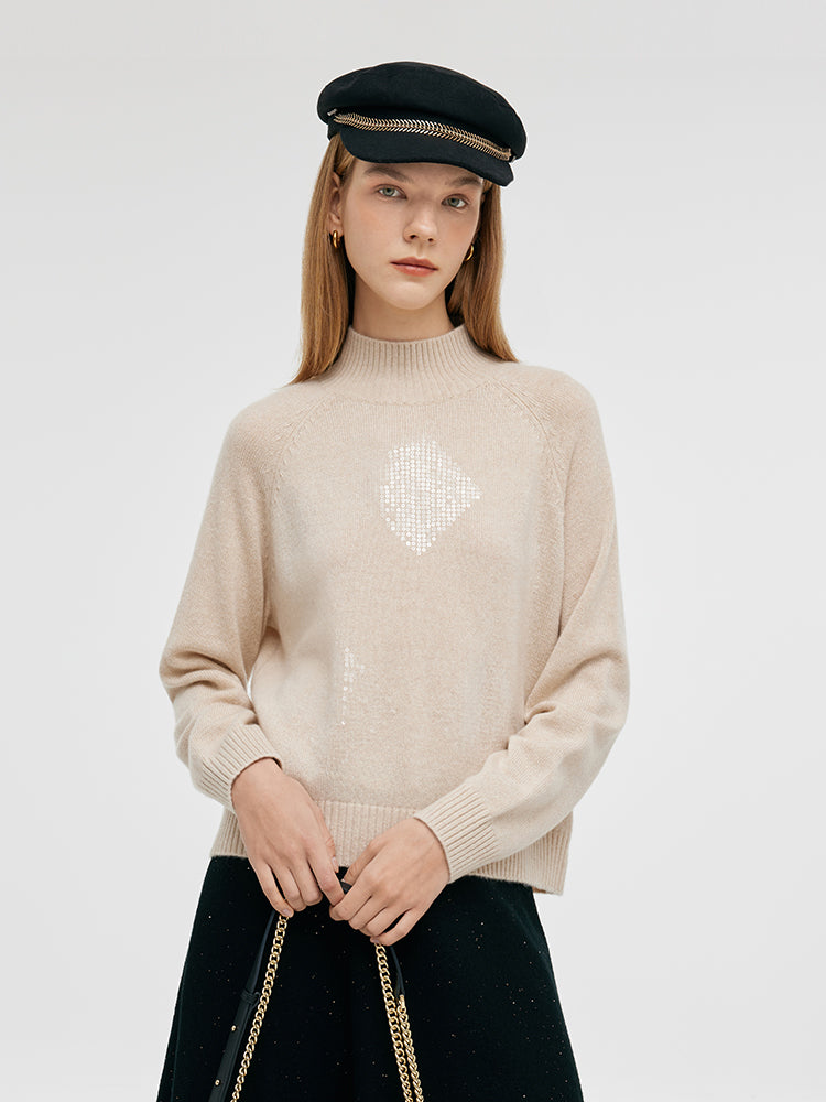 Cashmere Sequins Women Sweater GOELIA