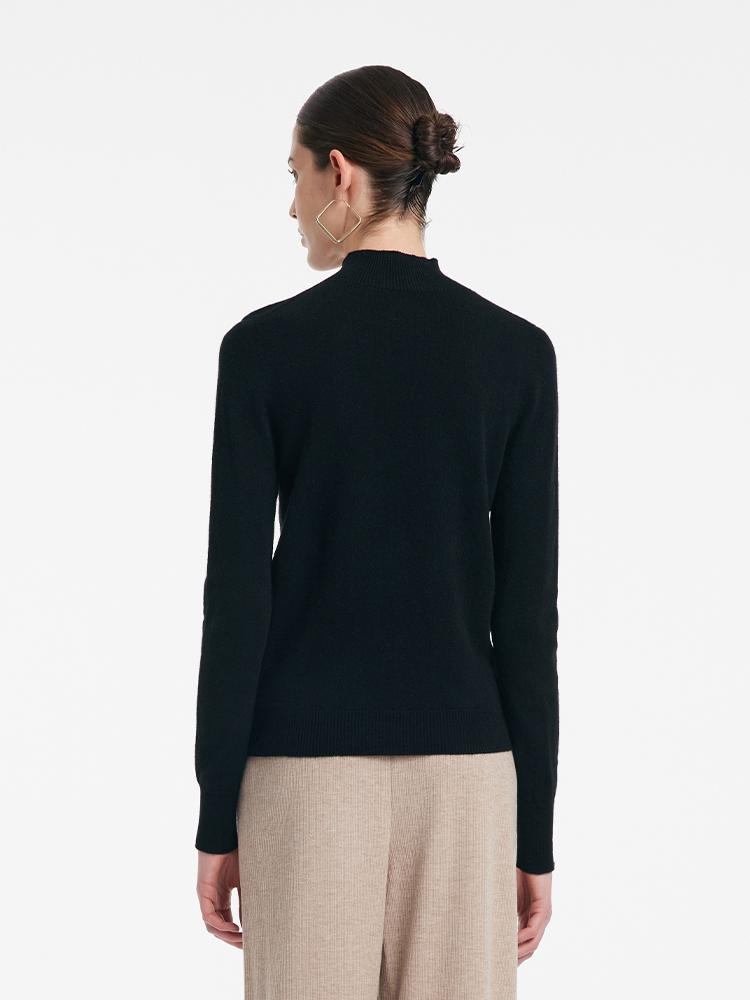 Cashmere Mock Neck Women Sweater – GOELIA