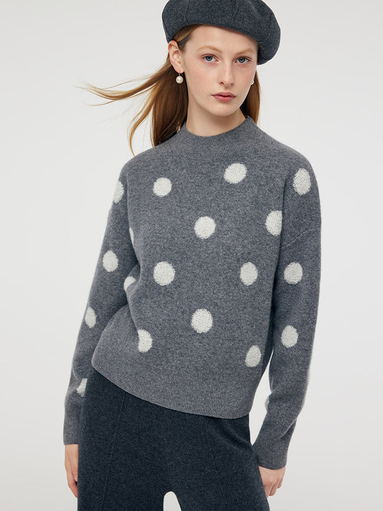 Wool Blend Polka Dots Women Sweater GOELIA