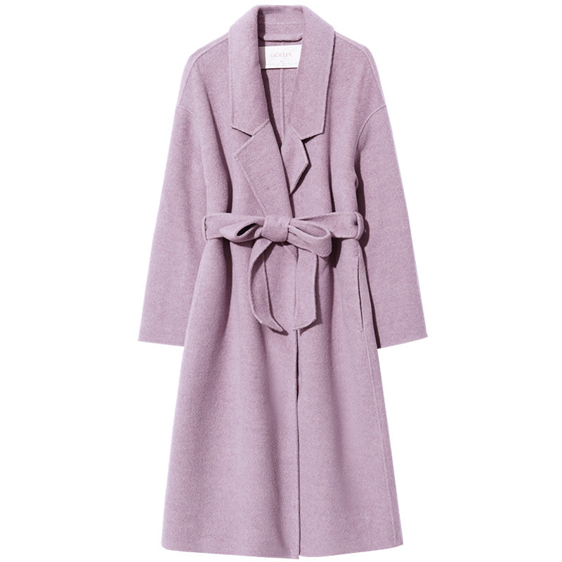 Lilac Purple Wool Double Face Coat GOELIA