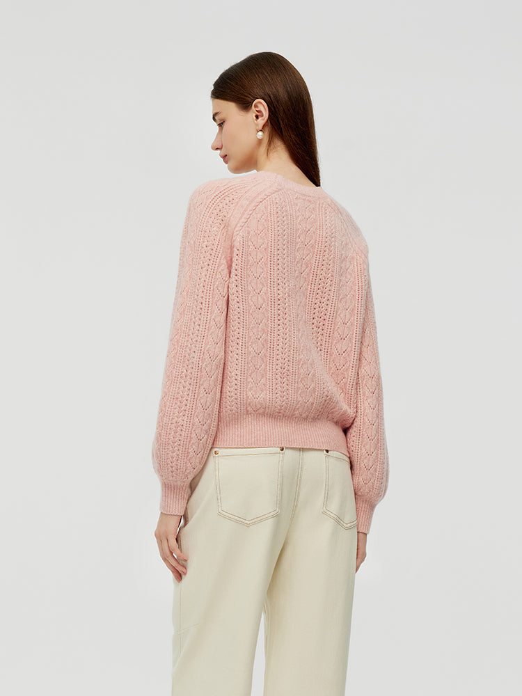 Wool Blend Cable Knit Women Sweater GOELIA