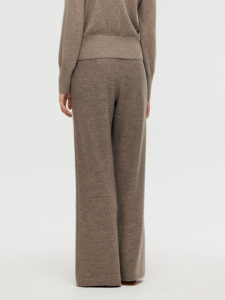 Wool High-Waisted Women Palazzo Pants GOELIA