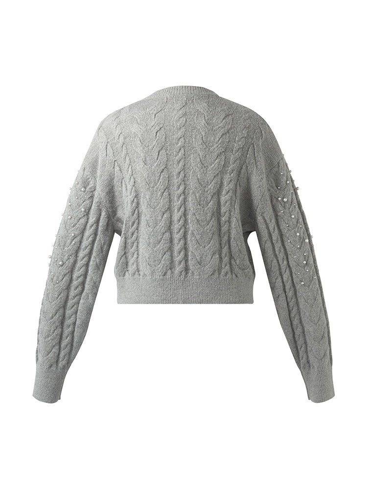 Mohair Blend Pearl Women Cardigan GOELIA