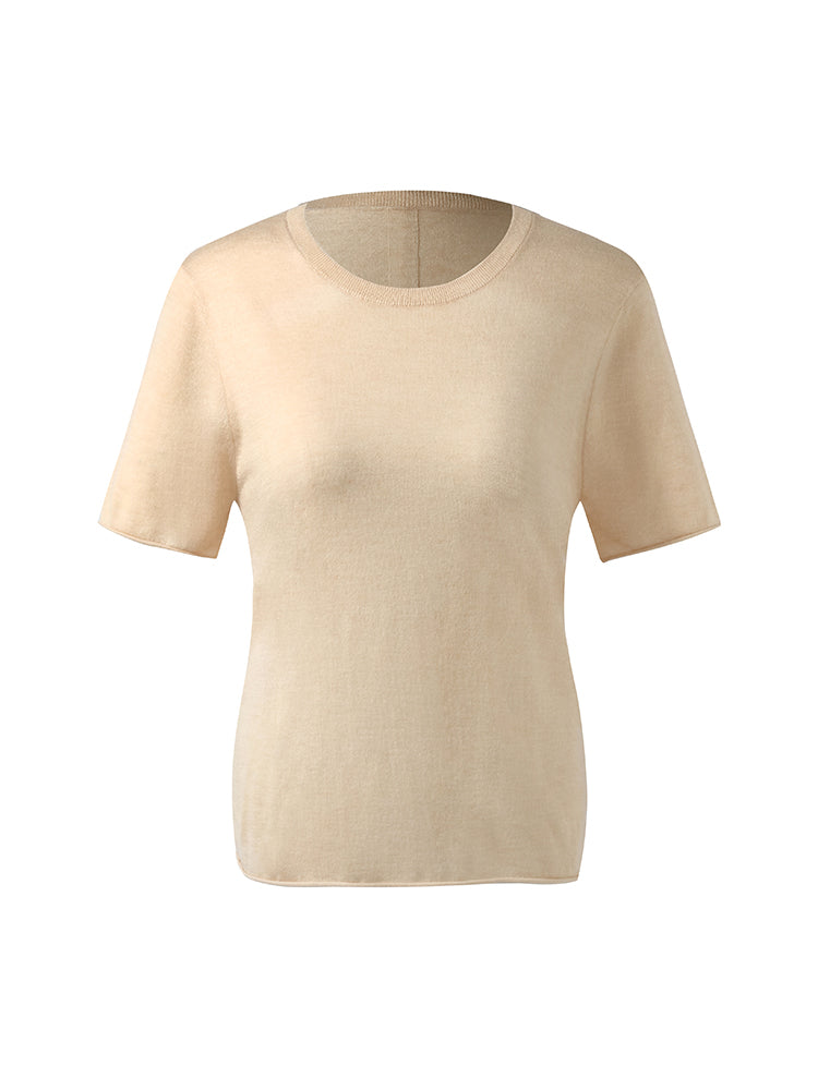 Triacetate-Cashmere Blend Women Knit Top GOELIA