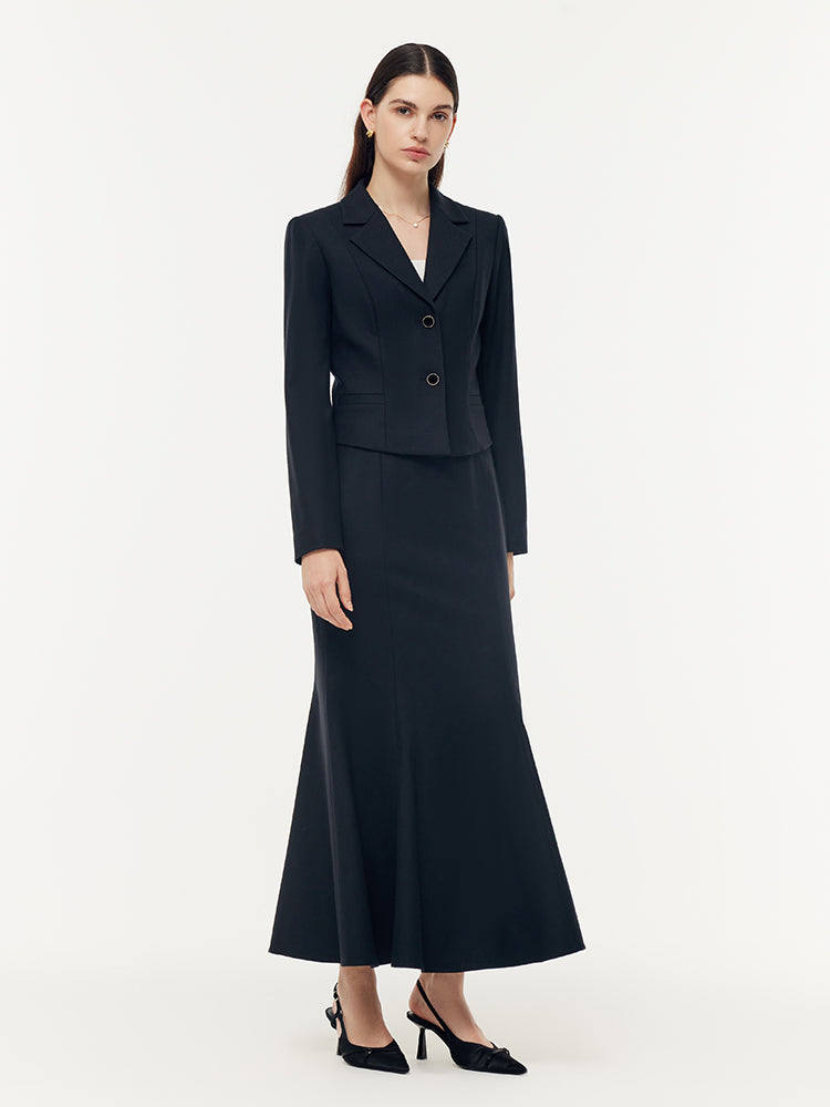 Cashmere Wool Blazer And Mermaid Skirt Two-Piece Set GOELIA