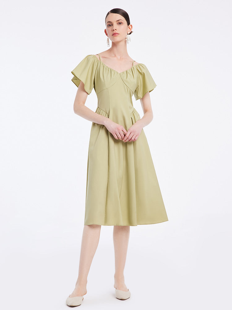 Matcha Green Spaghetti Strap Dress GOELIA