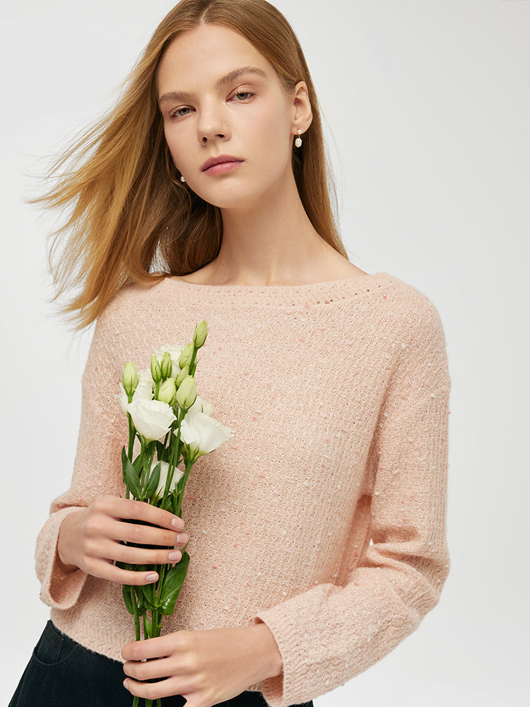 Mohair Slash Neck Women Sweater GOELIA