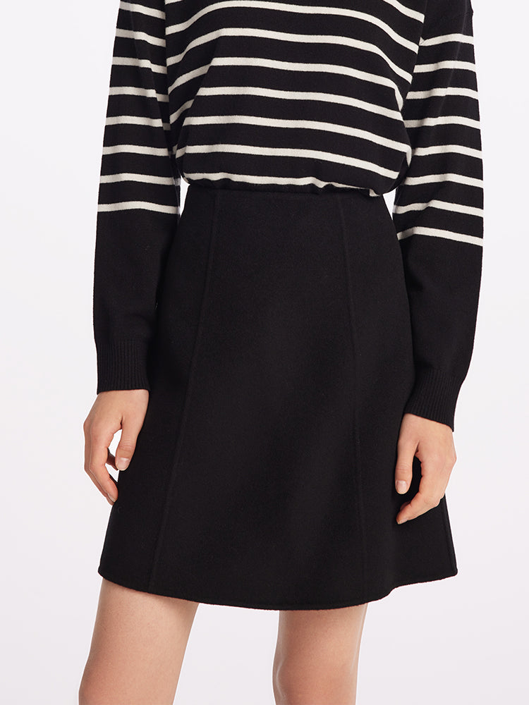 Tencel Wool Double-Faced A-Line Skirt GOELIA