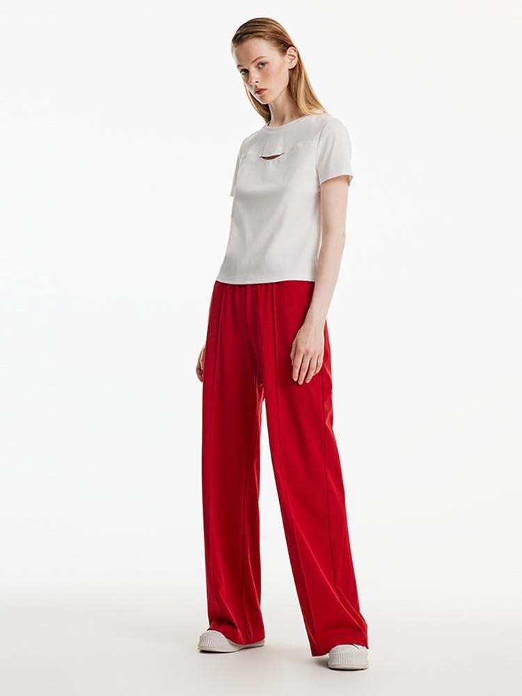 High-waisted Knitted Wide-leg Pants GOELIA