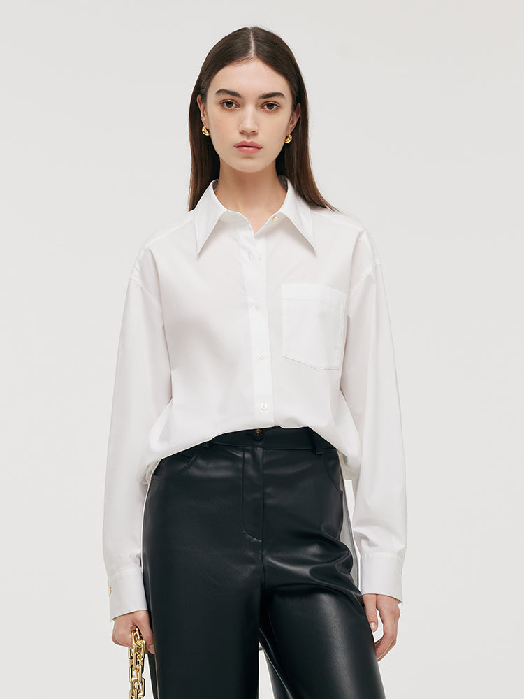 Loose Lapel Single-Breasted Women Shirt GOELIA