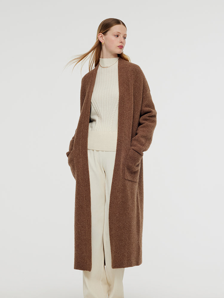 Wool Yak Blend Unisex Long Cardigan GOELIA