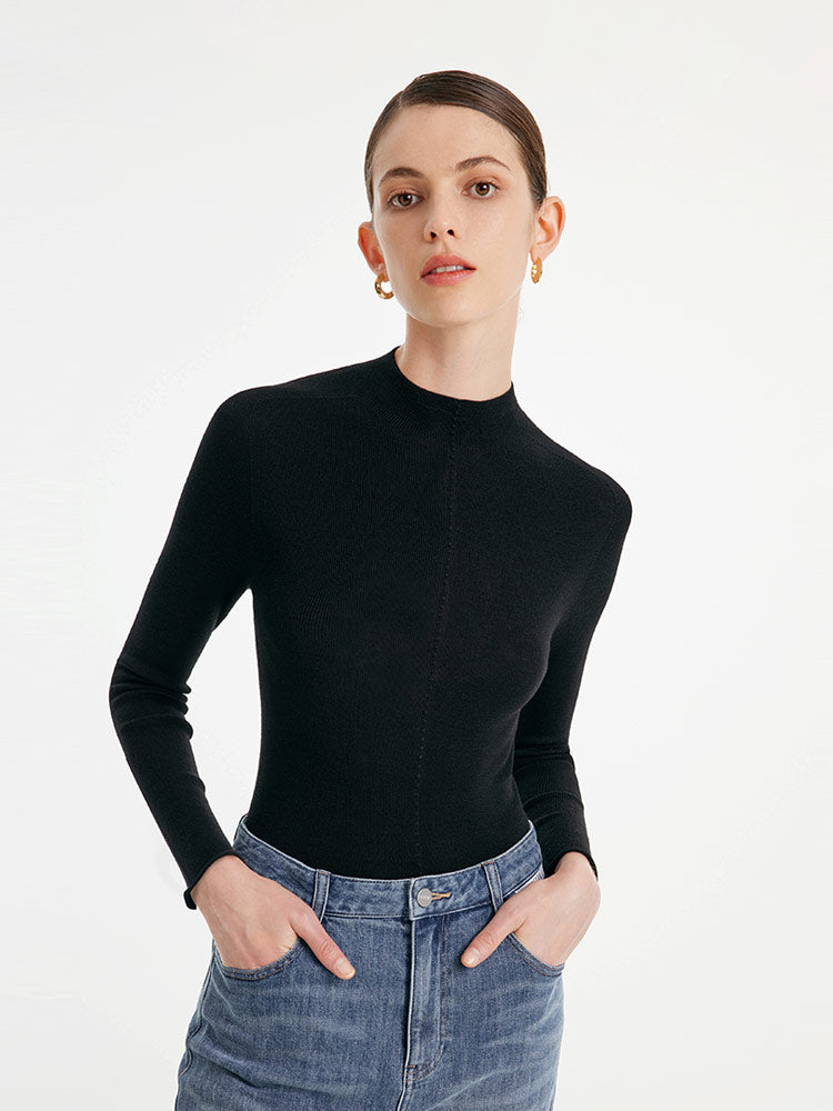 Seamless Woolen Turtleneck Women Sweater GOELIA