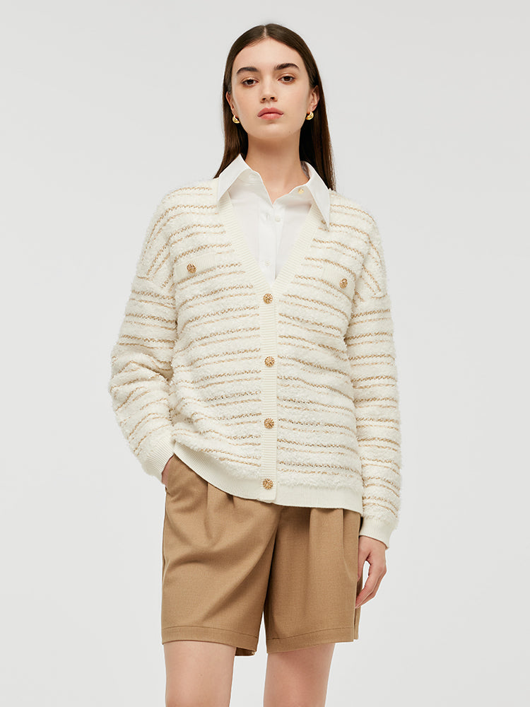 Tencel Wool Single-Breasted Women Cardigan GOELIA