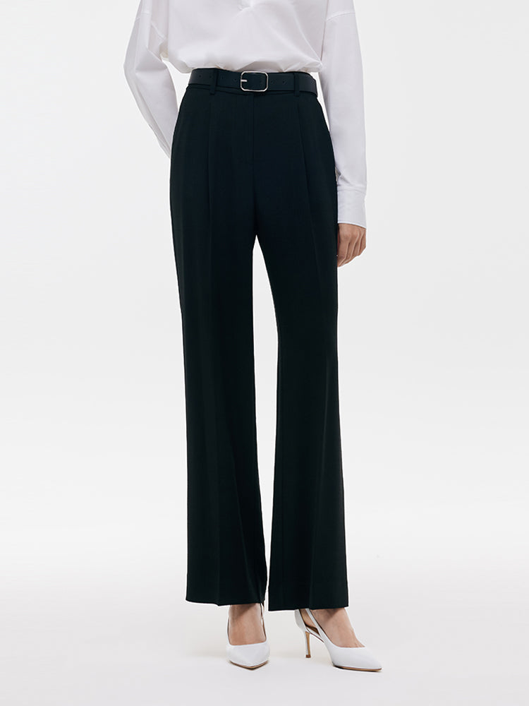 Acetate Straight Pleated Women Pants GOELIA