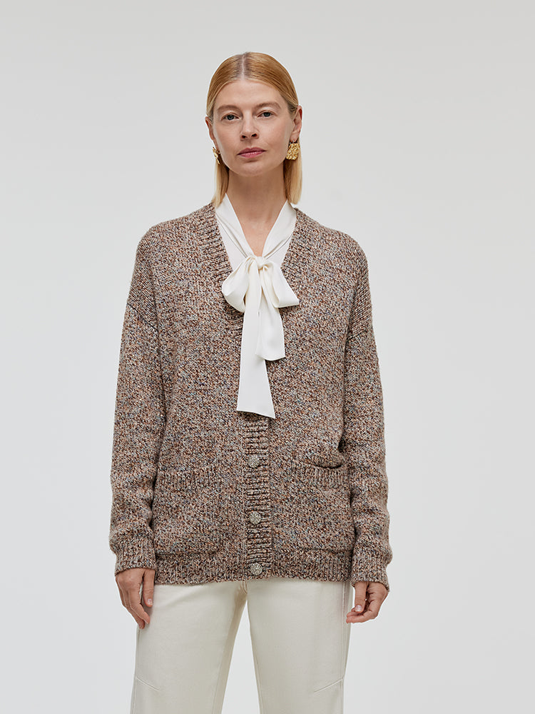 Wool Blend Single-Breasted Women Cardigan GOELIA