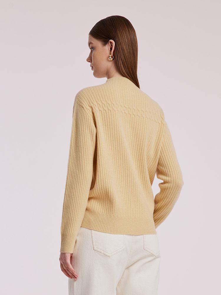 Wool Sequins Mock Neck Sweater GOELIA