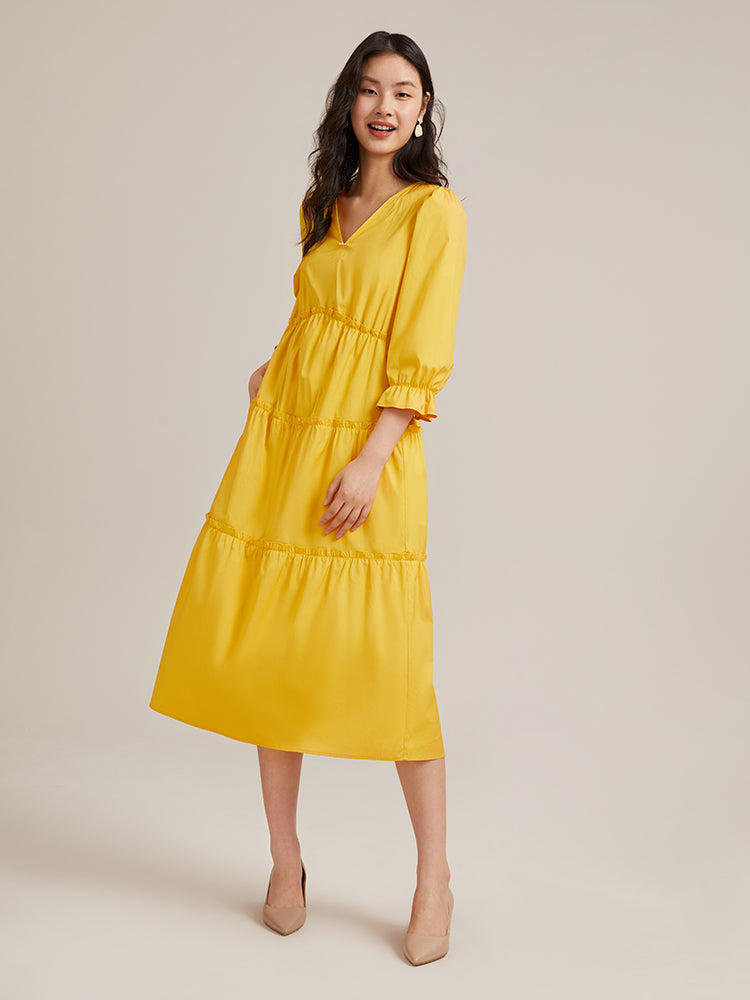 V-Neck 
Detachable Bowknot Maxi Dress GOELIA