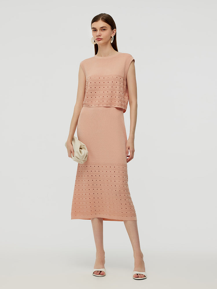 Tencel Tank Top And Midi Skirt Two-Piece Set GOELIA