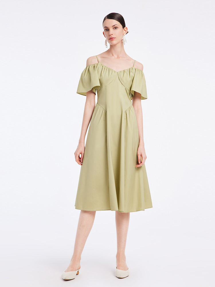 Matcha Green Spaghetti Strap Dress GOELIA