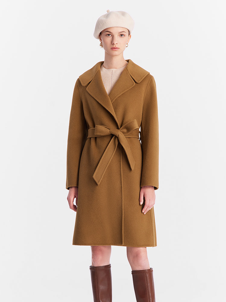 Pure Double-Faced Wool Lapel Women Coat GOELIA