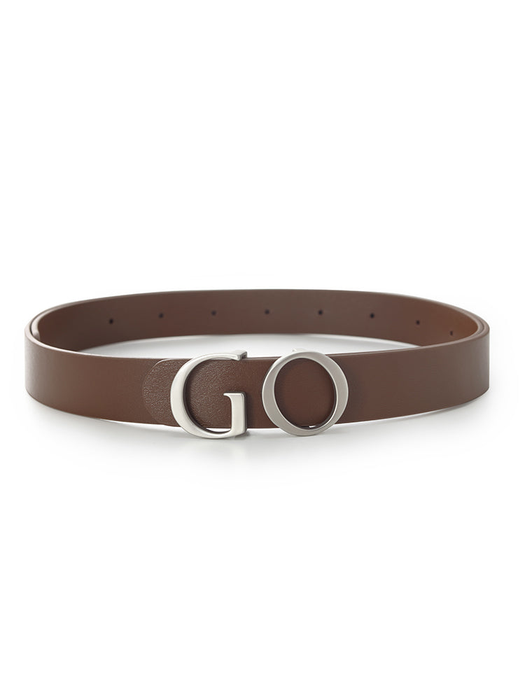 GO Letter Middle Size Women Leather Belt GOELIA