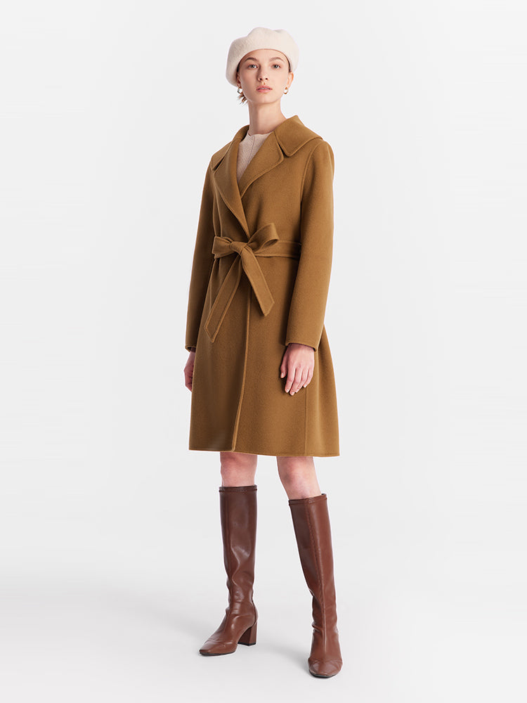 Pure Double-Faced Wool Lapel Women Coat GOELIA