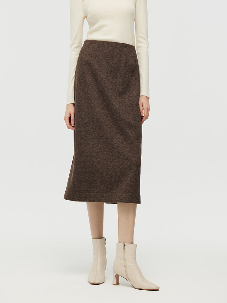 Knitted Women Column Midi Skirt GOELIA