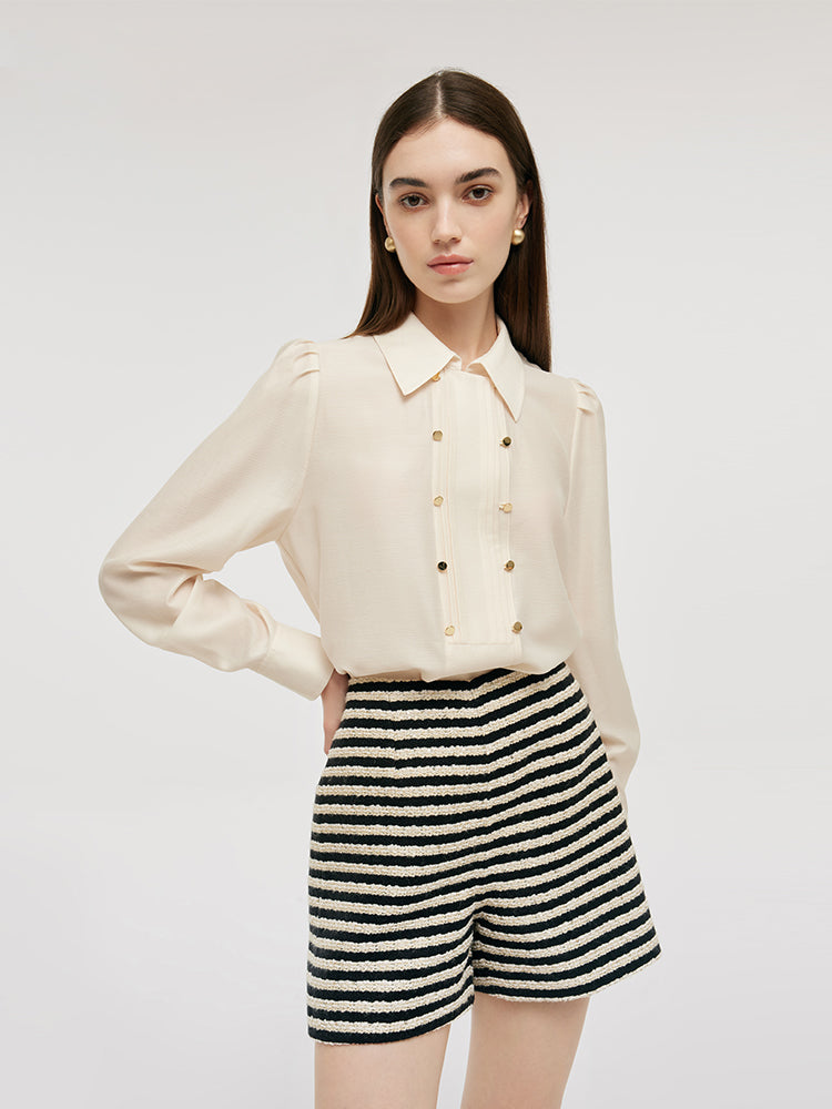 Acetate Lapel Women Shirt GOELIA