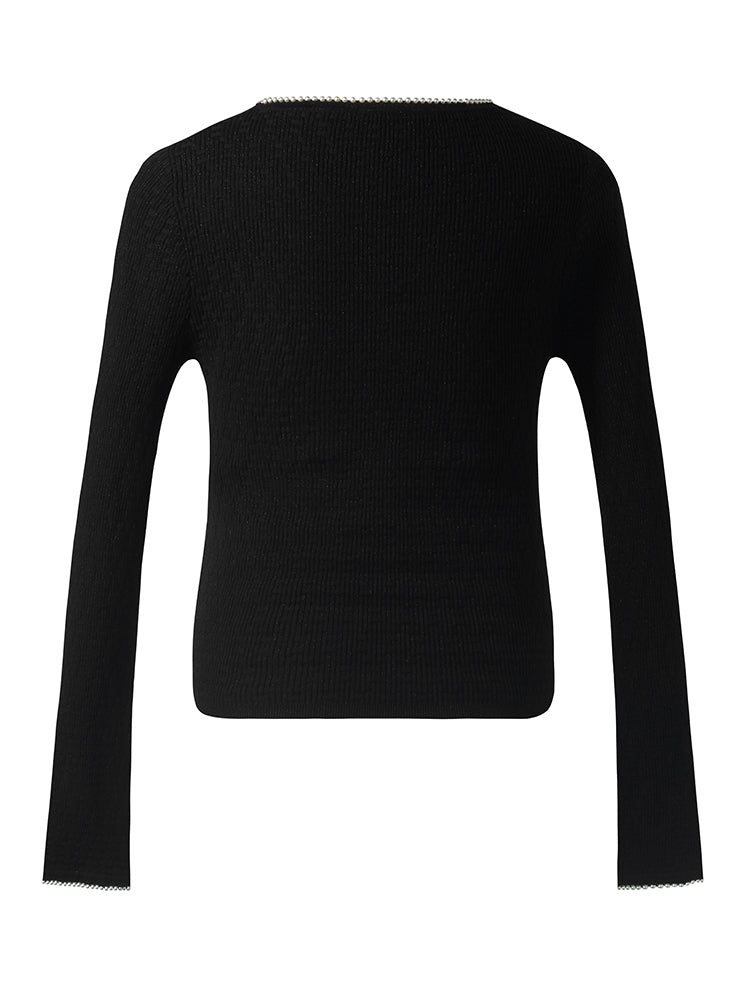 Pearl Round Neck Women Sweater GOELIA