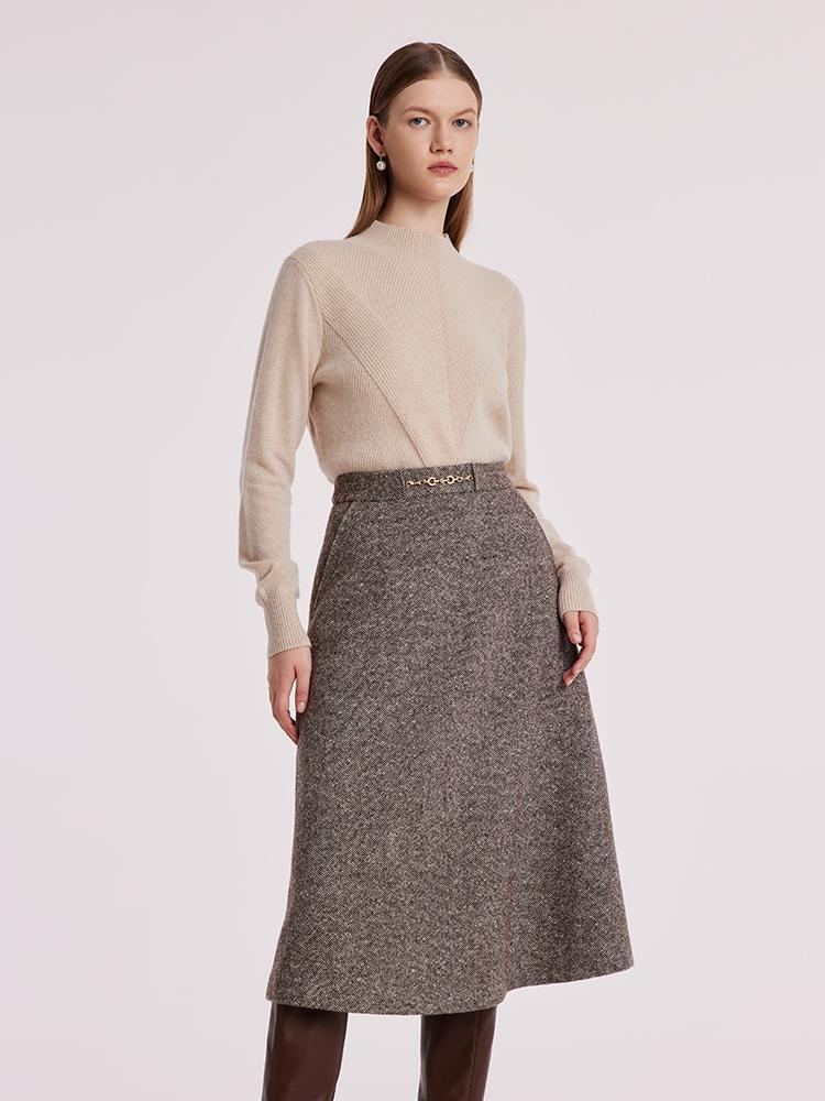 Waisted Washable Woolen Skirt – GOELIA