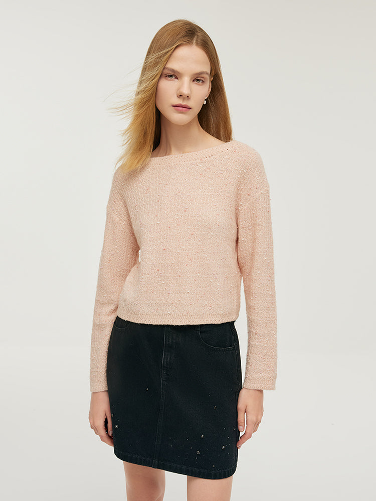 Mohair Slash Neck Women Sweater GOELIA