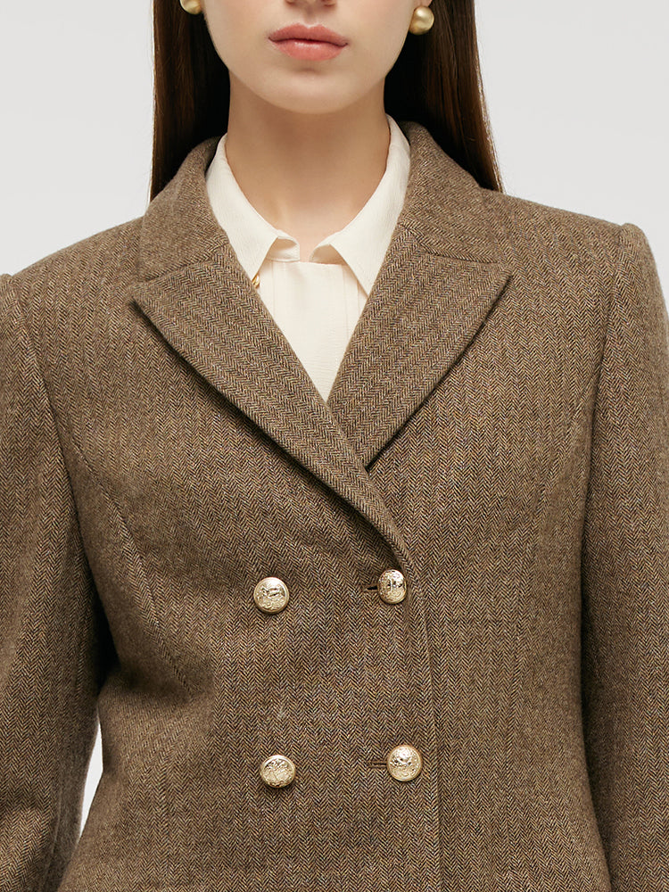 Washable Wool Crop Jacket And A-Line Skirt Two-Piece Set GOELIA