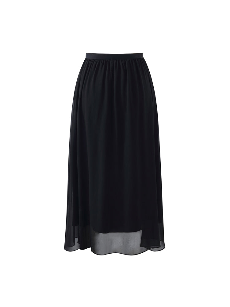 19 Momme Mulberry Silk Reversible Women Skirt GOELIA