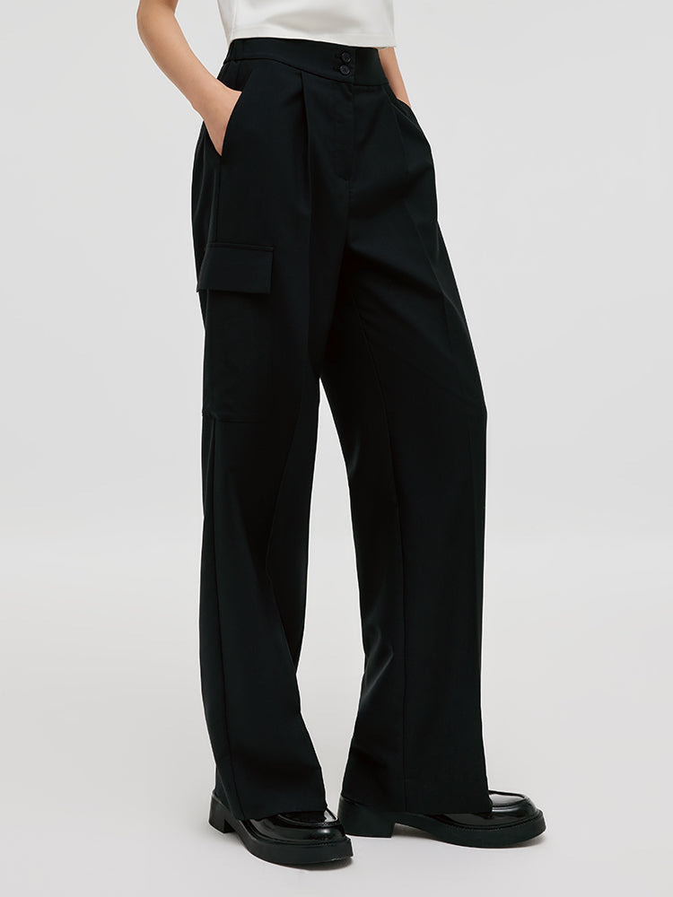 Loose Straight Women Pants With Pockets GOELIA