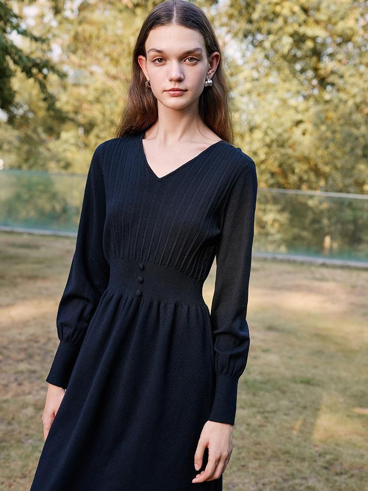 Knit Black Dress GOELIA