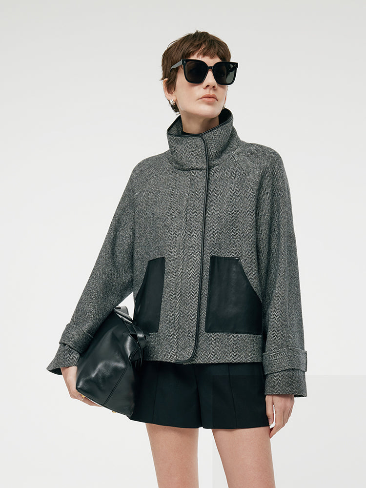 Washable Wool Women Boxy Coat GOELIA