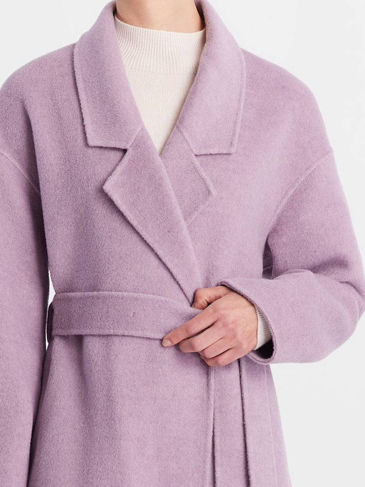 Lilac Purple Wool Double Face Coat GOELIA