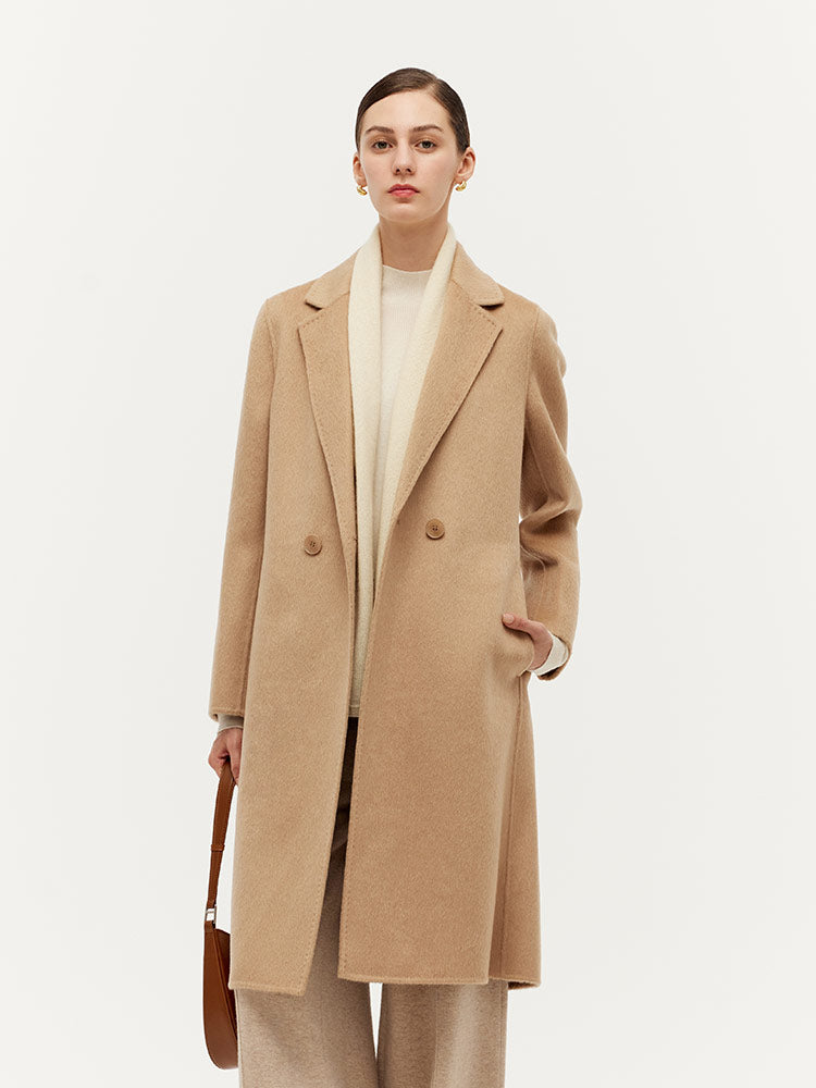 Alpaca Wool Double-Faced Slim-Fit Women Overcoat GOELIA