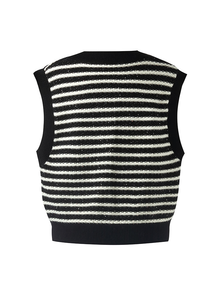 Black And White Stripe Women Sweater GOELIA