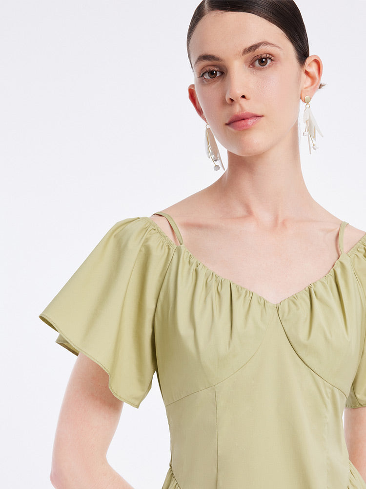 Matcha Green Spaghetti Strap Dress GOELIA