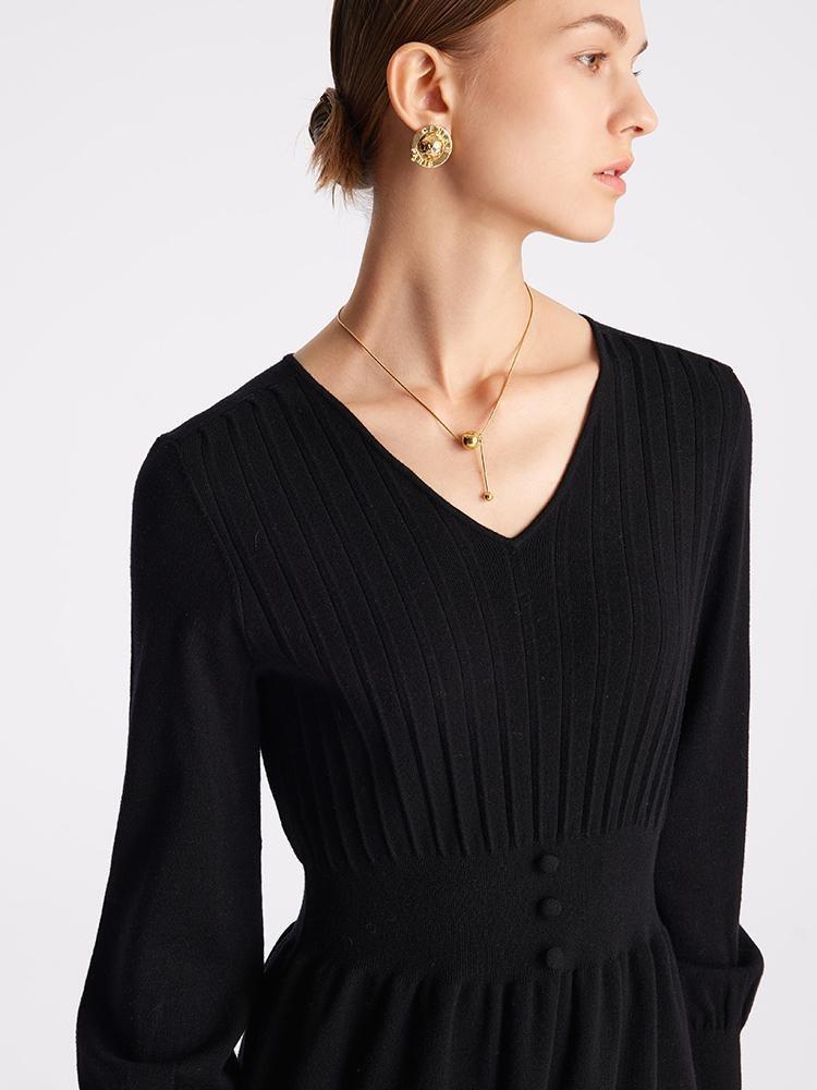 Knit Black Dress GOELIA