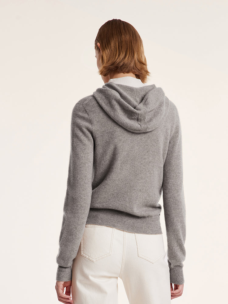 Cashmere Zip-Up Women Hoodie GOELIA