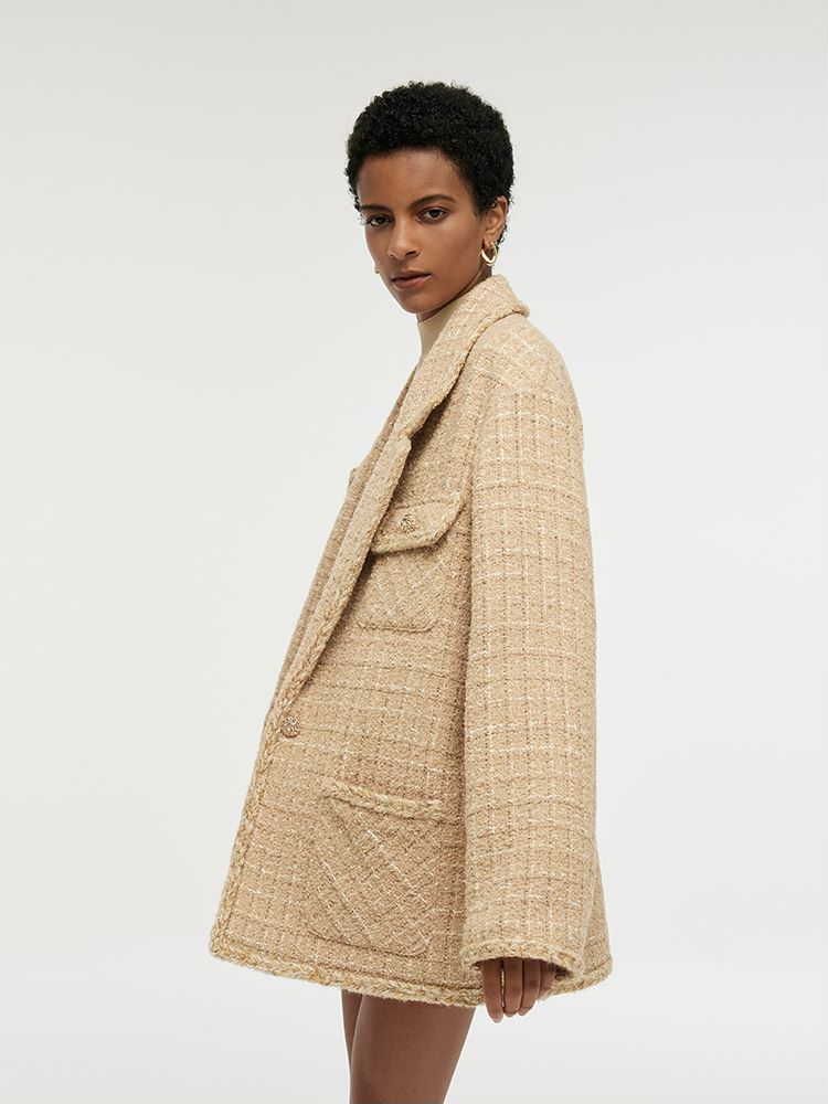 Wool Blend Tweed Women Crop Jacket GOELIA