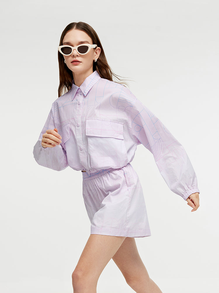 GOELIA X CHRISTINE PHUNG Crop Jacket And Shorts Two-Piece Set GOELIA