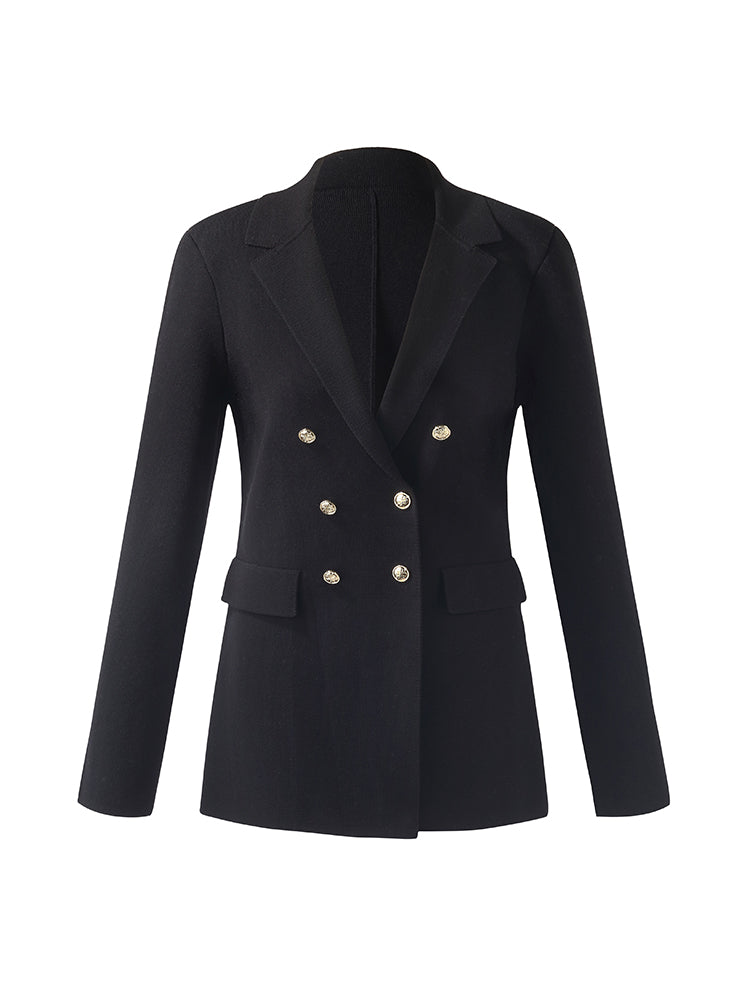 Stretch Lapel Women Knit Blazer GOELIA