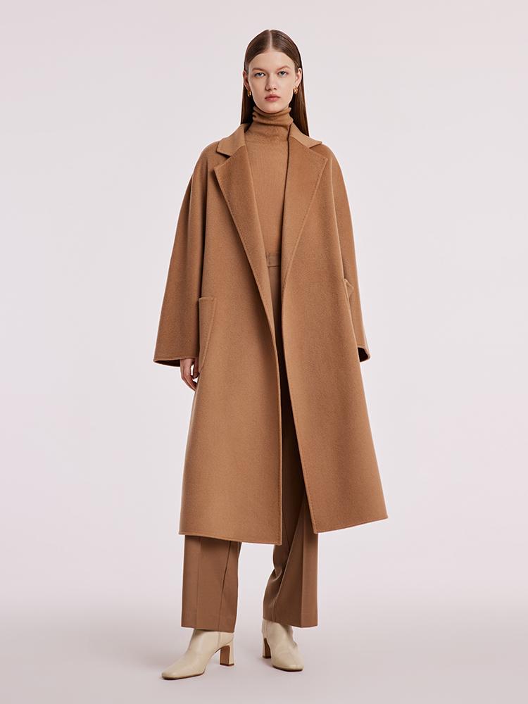 Pure Cashmere Tie-up Women Coat GOELIA